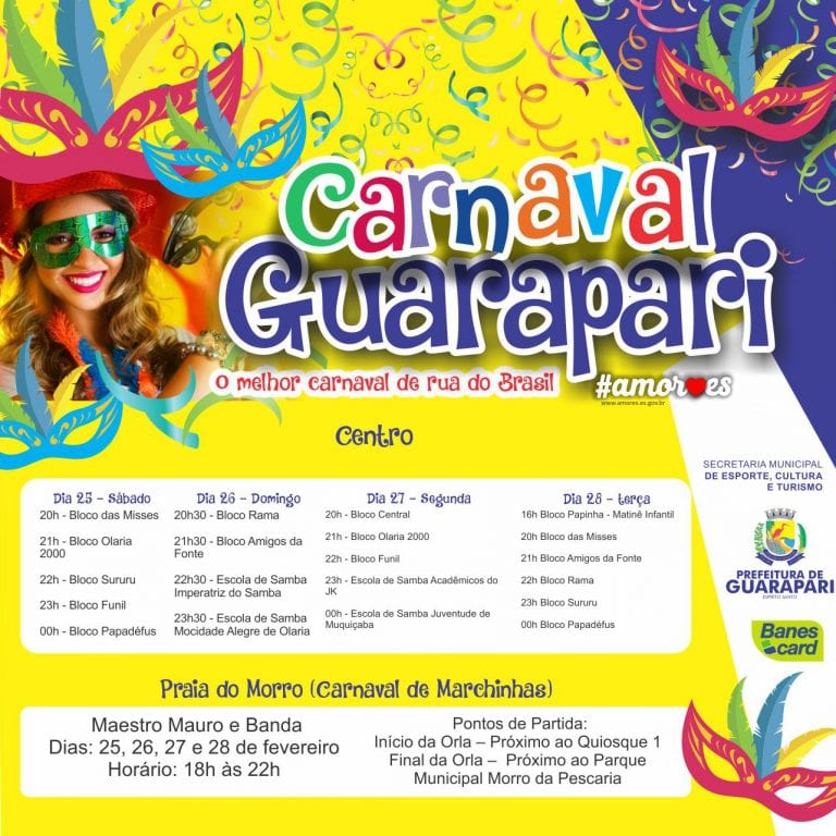 Guarapari divulga programação oficial do Carnaval 2017