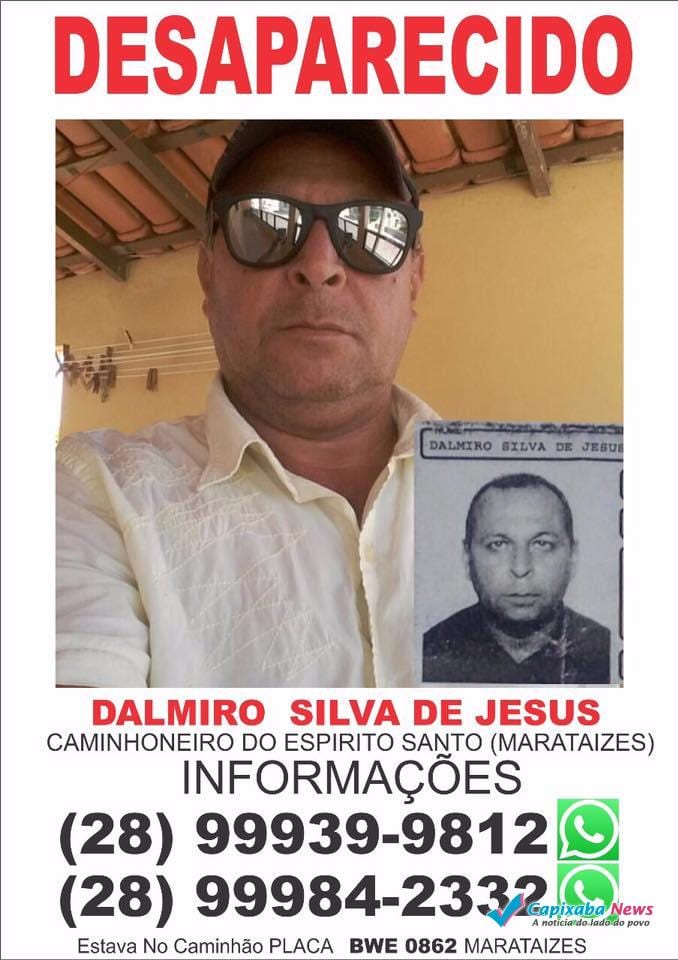 Caminhoneiro Moradorde Marataízes desaparece na Bahia