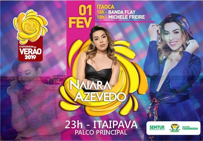 Naiara Azevedo se apresenta nesta sexta-feira (01), em Itapemirim