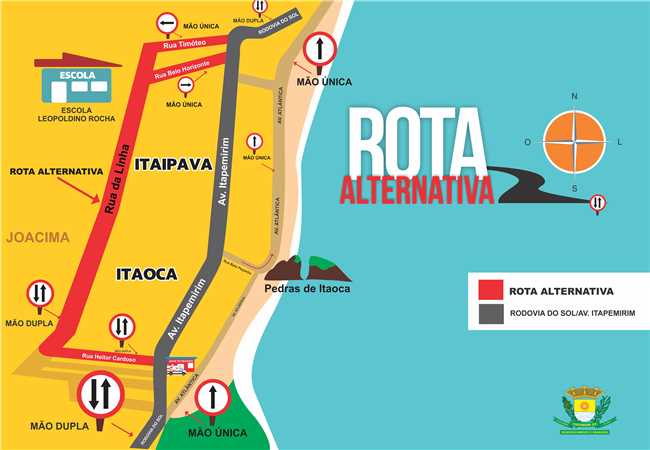 Rota Alternativa para desobstruir trânsito em Praia de Itaoca