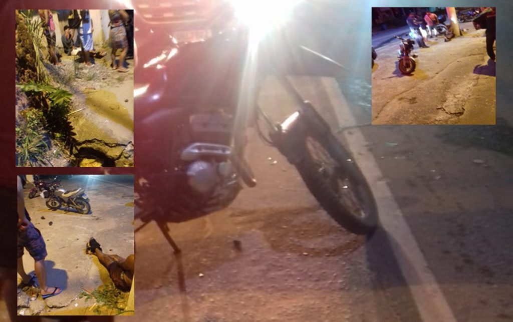 Motociclistas colidiram de frente causando acidente em Marataízes