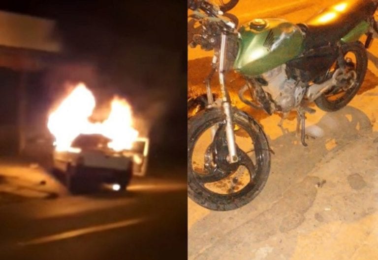 Populares incendeiam carro após motorista embriagado colidir com motoboy