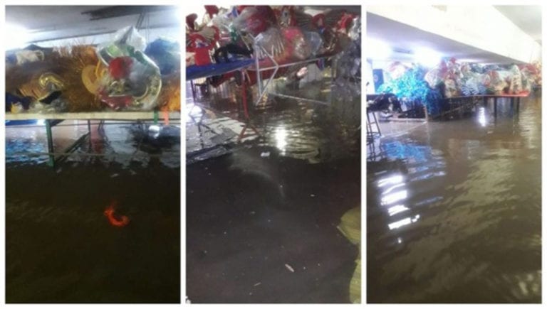 A 11 dias do carnaval, chuva alaga barracões de escolas de samba em SP