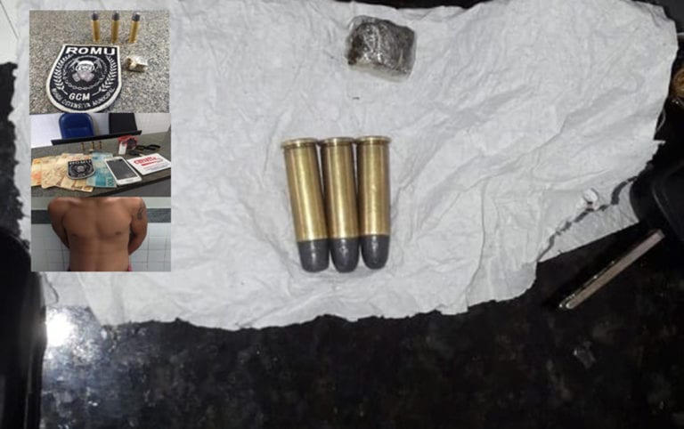 Homem foi detido com munições e drogas na praia da Areia Preta em Marataízes
