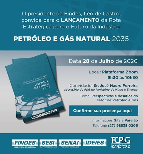 FINDES CONVIDA: lançamento, amanhã (28), da rota estratégica para o setor de petróleo e gás natural