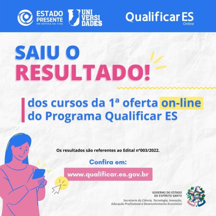 Governo do Estado divulga lista de classificados na primeira oferta de cursos on-line do Qualificar ES