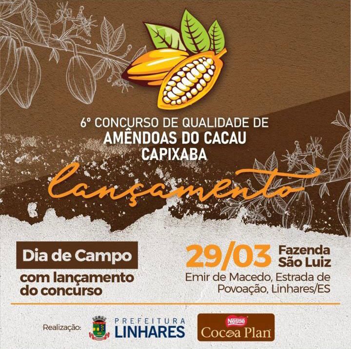 Concurso de Qualidade de Amêndoas de Cacau Capixaba será lançado em Dia de Campo realizado na próxima terça-feira, dia 29   		