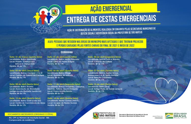 PREFEITURA INICIA ENTREGA DE CESTAS EMERGENCIAIS NESTA QUINTA-FEIRA (31)