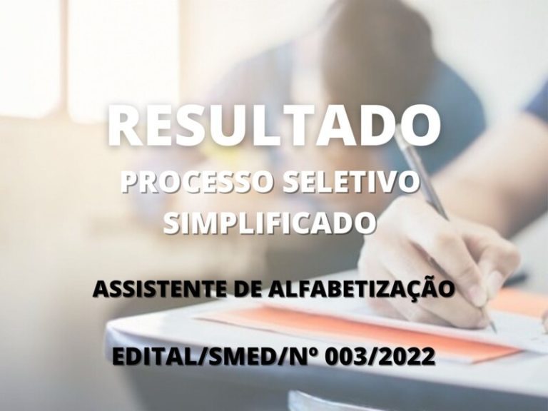 Resultado do Processo Seletivo Simplificado para Assistente de Alfabetização 