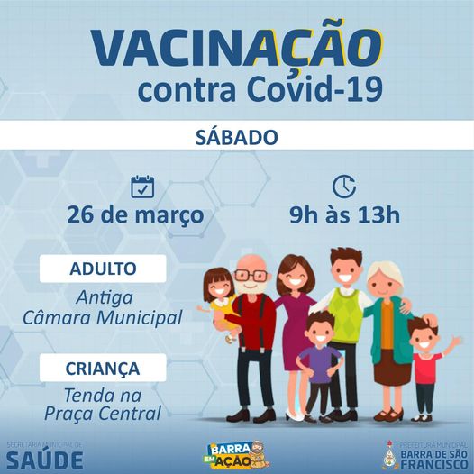 Saúde promove mutirão de vacinação contra a covid-19 neste sábado, dia 26
