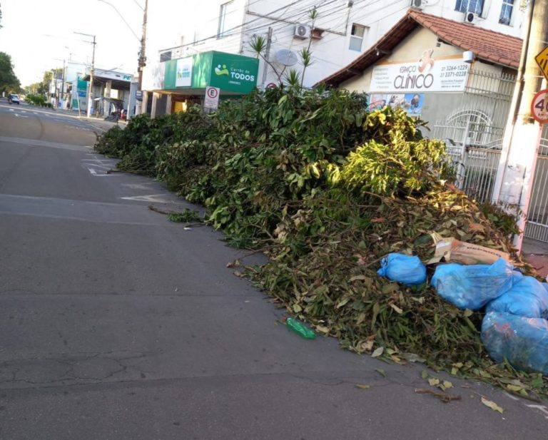 Fiscalização flagra descarte irregular de entulho e materiais de jardim no centro de Linhares