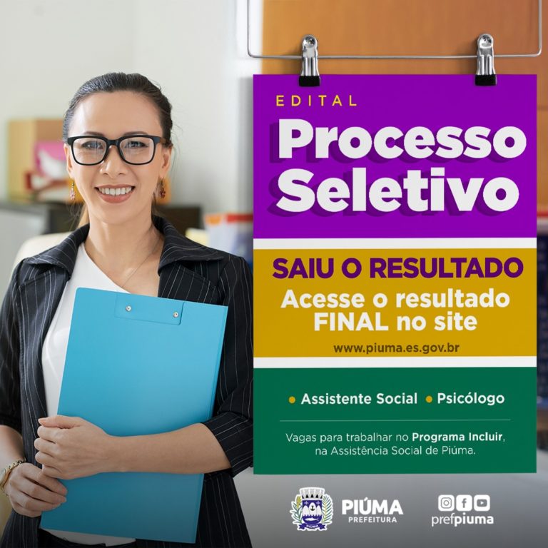 Resultado Final do Processo Seletivo simplificado para contratação de psicólogos e assistentes sociais para trabalhar no Programa Incluir