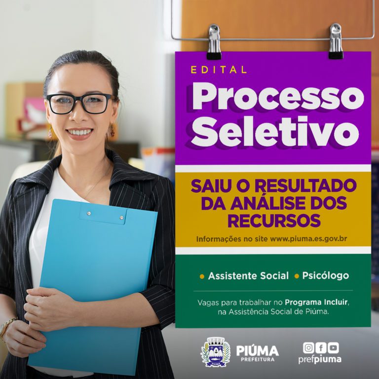 Resultado da análise dos recursos do Processo Seletivo simplificado para contratação de psicólogos e assistentes sociais para trabalhar no Programa Incluir