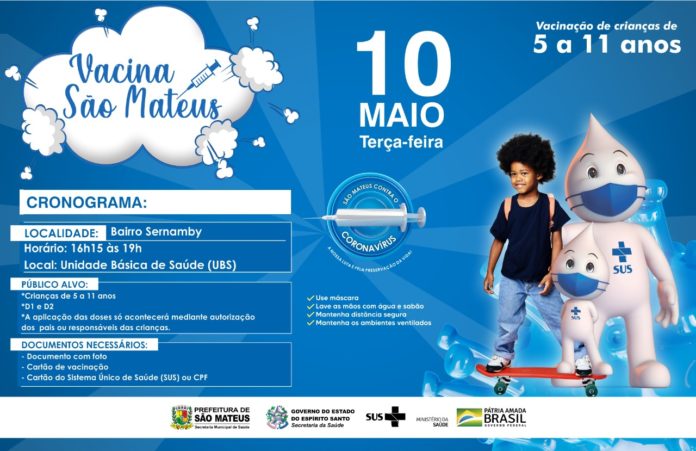 VACINAÇÃO INFANTIL SEGUE NESTA TERÇA-FEIRA (10) EM UNIDADES DE SAÚDE DE SÃO MATEUS