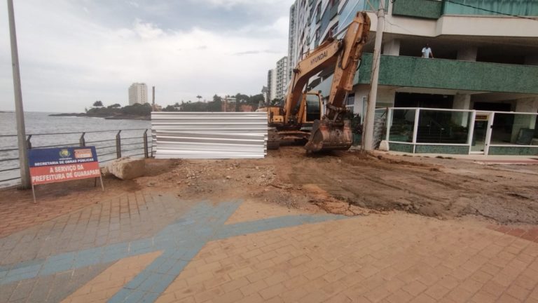 Guarapari: Obras no Calçadão da Praia da Areia Preta estão em andamento