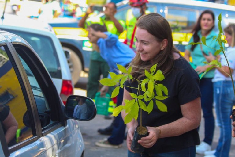 Ação de educação ambiental é marcada por entrega de mudas nativas e ornamentais em Linhares