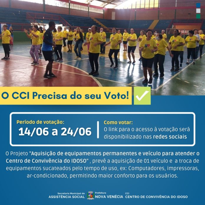 Assistência Social conta com voto popular para adquirir recursos para o CCI – Centro de Convivência do Idoso