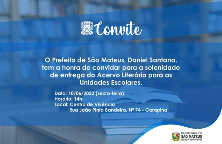 CONVITE: ENTREGA DE ACERVO LITERÁRIO