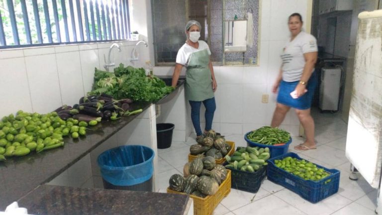 Hortões entregam 228 quilos de legumes e verduras, e 10 caixas de folhas na Apae, Centro de Apoio Alimentar e Refeição Amiga