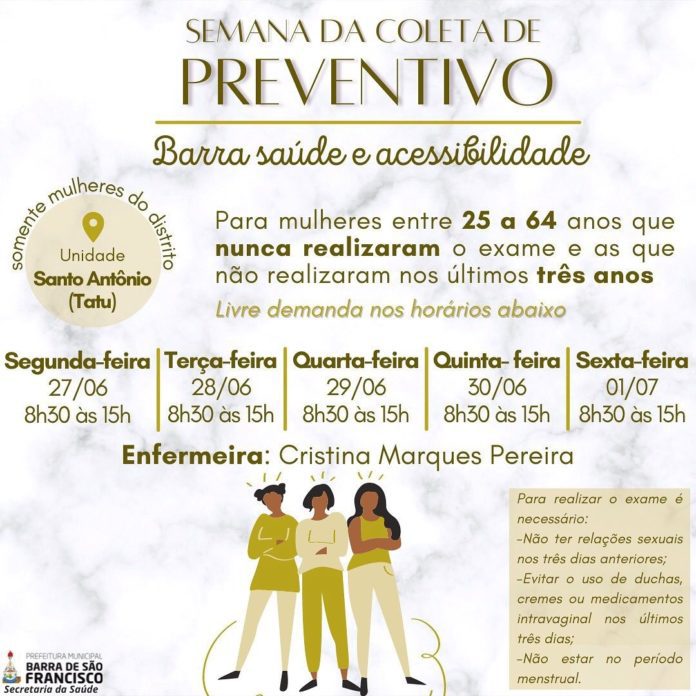 Prefeitura de Barra de São Francisco realiza coleta de exame preventivo (Papanicolau) no distrito de Santo Antônio