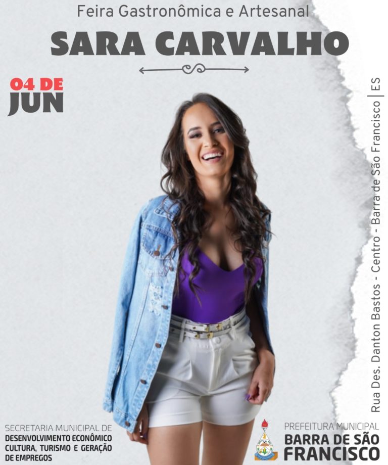 Sara Carvalho promete show acústico com muita diversidade musical na feira gastronômica e artesanal