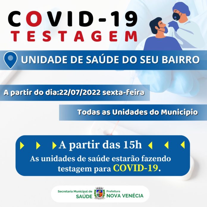 A Secretaria de Saúde informa mudanças de testagens e vacinação para Covid-19 e influenza.