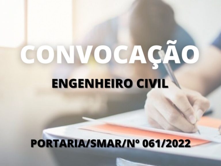 Convocação de candidatos aprovados para o cargo de Engenheiro Civil