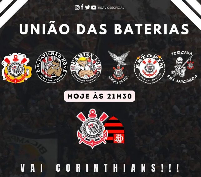 Organizadas do Corinthians se unirão para jogo contra Flamengo; entenda