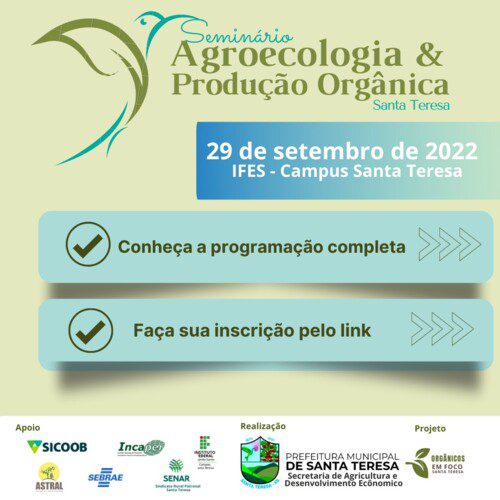 Inscrições abertas para o Seminário de Agroecologia e Produção Orgânica