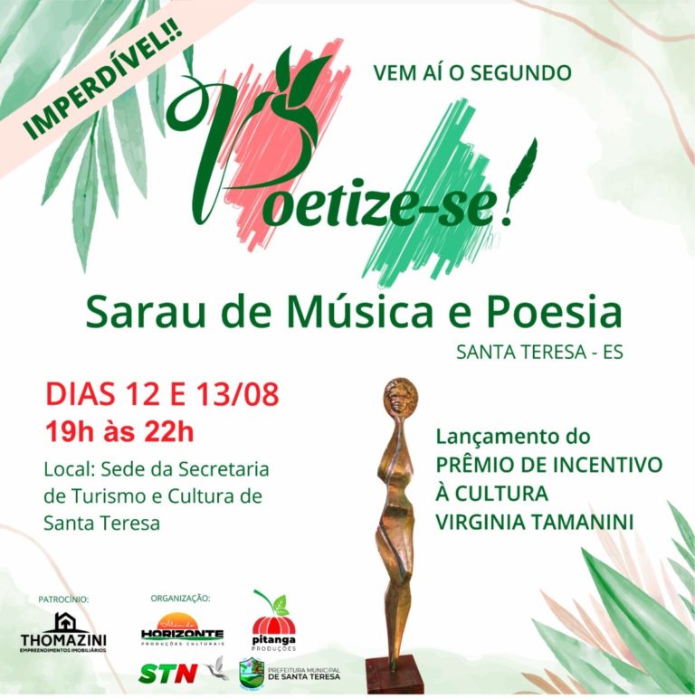 Musica e poesia se encontram em Santa Teresa nos dias 12 e 13 de agosto