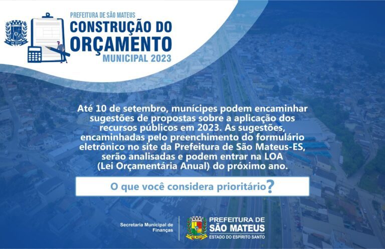 PREFEITURA DISPONIBILIZA CANAL ELETRÔNICO E POPULAÇÃO JÁ PODE PARTICIPAR DA CONSTRUÇÃO DO ORÇAMENTO MUNICIPAL