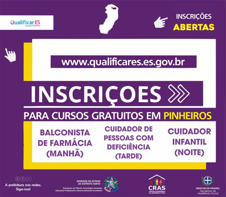 QUALIFICARES JÁ ABRE INSCRIÇÕES PARA QUARTA OFERTA DE CURSOS PROFISSIONALIZANTES PRESENCIAIS EM PINHEIROS