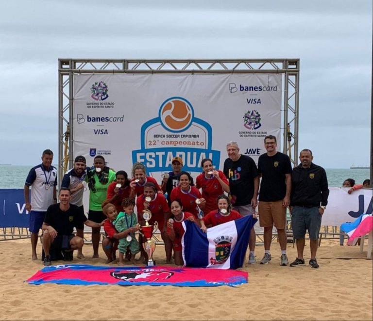 Seleção linharense de beach soccer conquista título inédito do Campeonato Estadual