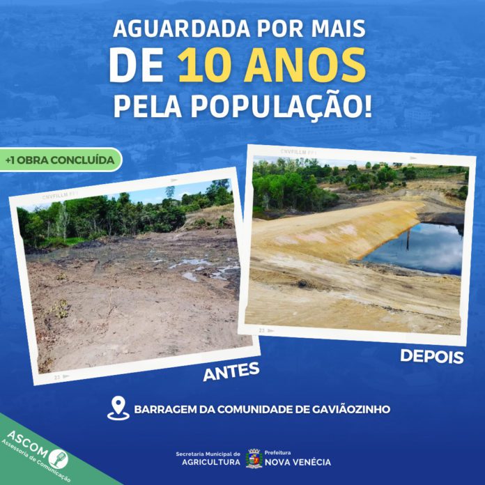 Aguardada há mais de 10 anos, obra de Barragem da comunidade Gaviãozinho está concluída