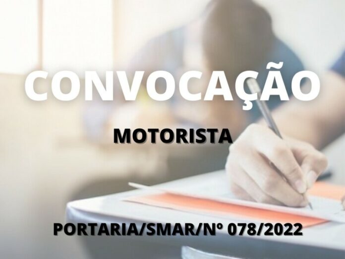 Convocação para candidatos aprovados no cargo de Motorista 