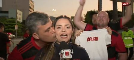 Repórter se pronuncia após caso de assédio em jogo do Flamengo: “Não foi só um beijinho”