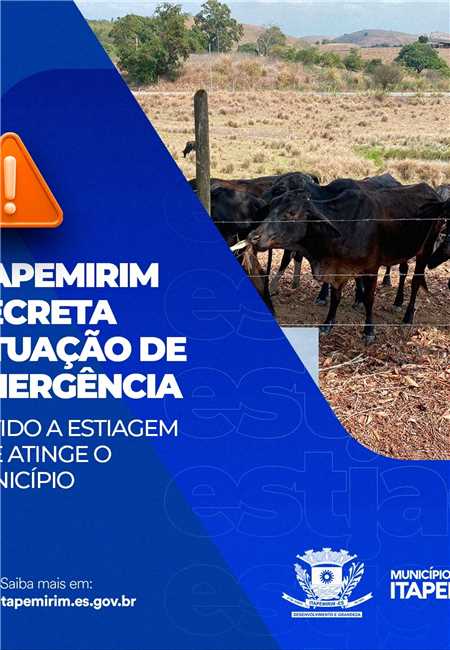 ITAPEMIRIM DECRETOU SITUAÇÃO DE EMERGÊNCIA DEVIDO A ESTIAGEM QUE ATINGE O MUNICÍPIO