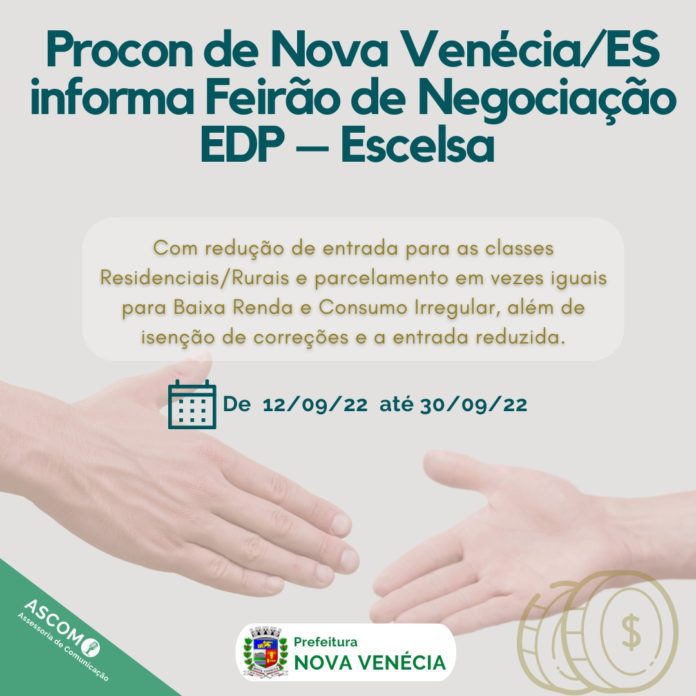 Procon de Nova Venécia informa Feirão de Negociação EDP – Escelsa