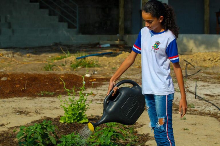 Projeto Semear: escola do Farias implanta horta, galinheiro e viveiro cuidado por alunos e servidores com foco na sustentabilidade   		
