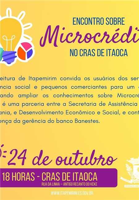 ENCONTRO SOBRE MICRO CRÉDITO NO CRAS DE ITAOCA