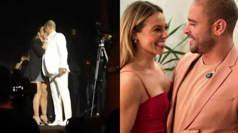 Paolla Oliveira e Diogo Nogueira se beijam em show após rumor de término