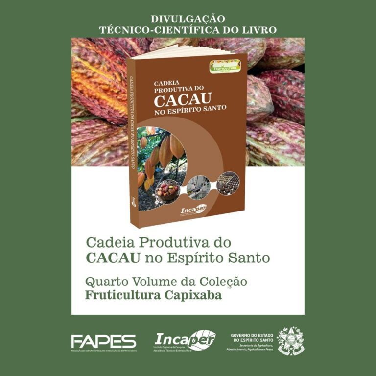 Incaper lança 4ª edição da Coleção Fruticultura Capixaba sobre Cadeia Produtiva do Cacau no Estado