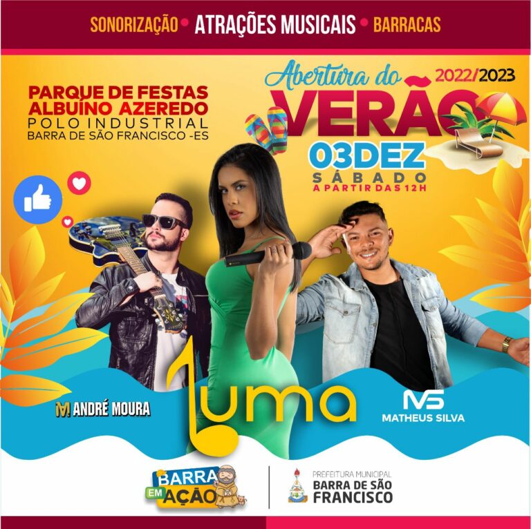 Francisquense Luma Oliveira será principal atração da abertura do Verão 2022/23 no sábado, 3