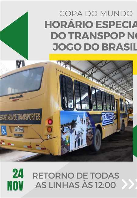 TRANSPOP - HORÁRIO ESPECIAL NESTA QUINTA-FEIRA