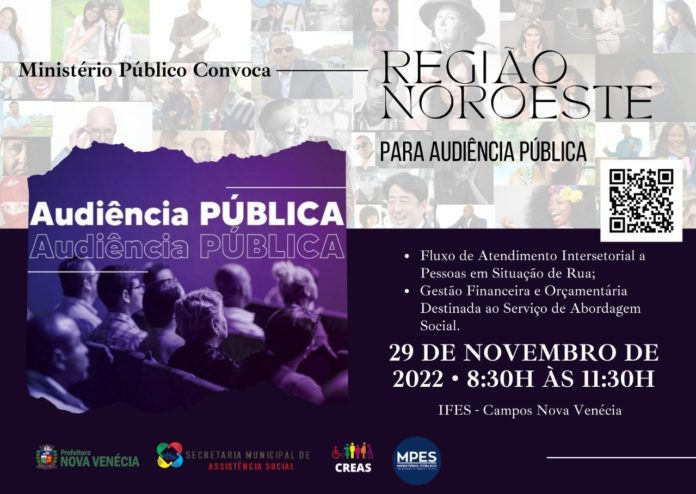 Ministério Público em parceria com o município de Nova Venécia convida a todos para participar da Audiência Pública