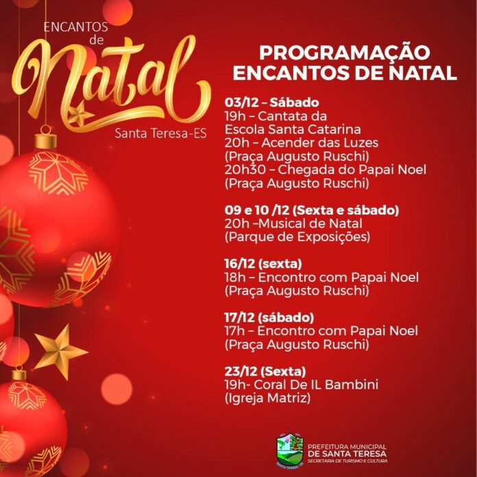 Programação do Encantos de Natal em Santa Teresa