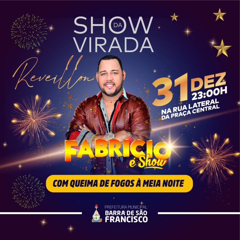 Barra de São Francisco encerra o ano com show e Fabrício e queima de fogos; previsão é de tempo firme no sábado, 31