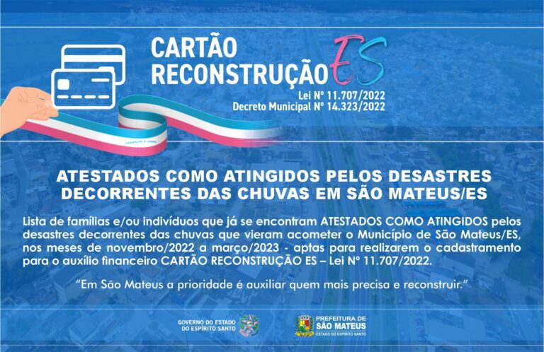 LISTA DE ATESTADOS COMO ATINGIDOS APTOS PARA REALIZAREM O CADASTRAMENTO DO CARTÃO RECONSTRUÇÃO