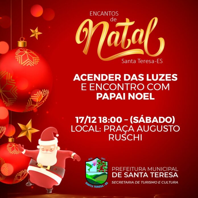 Sábado (17) tem acender das luzes e encontro com Papai Noel