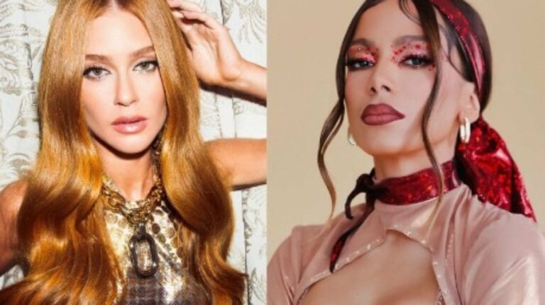 Marina Ruy Barbosa e Anitta posaram juntas nos bastidores de show em São Paulo